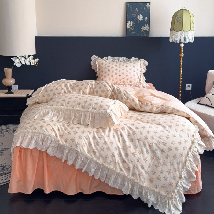 91家纺网 家纺一手货源 找家纺 狂想家 2025新款全棉纯棉法式复古风四件套 假日庄园