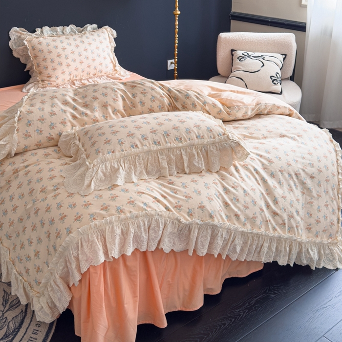 91家纺网 家纺一手货源 找家纺 狂想家 2025新款全棉纯棉法式复古风四件套 假日庄园