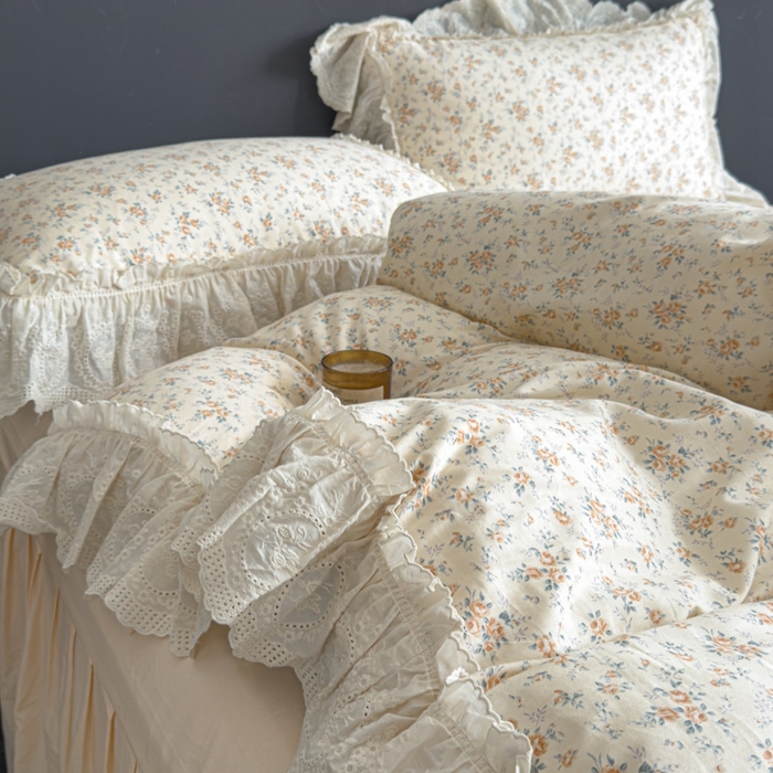 狂想家 2025新款全棉纯棉法式复古风四件套 奶油星辰