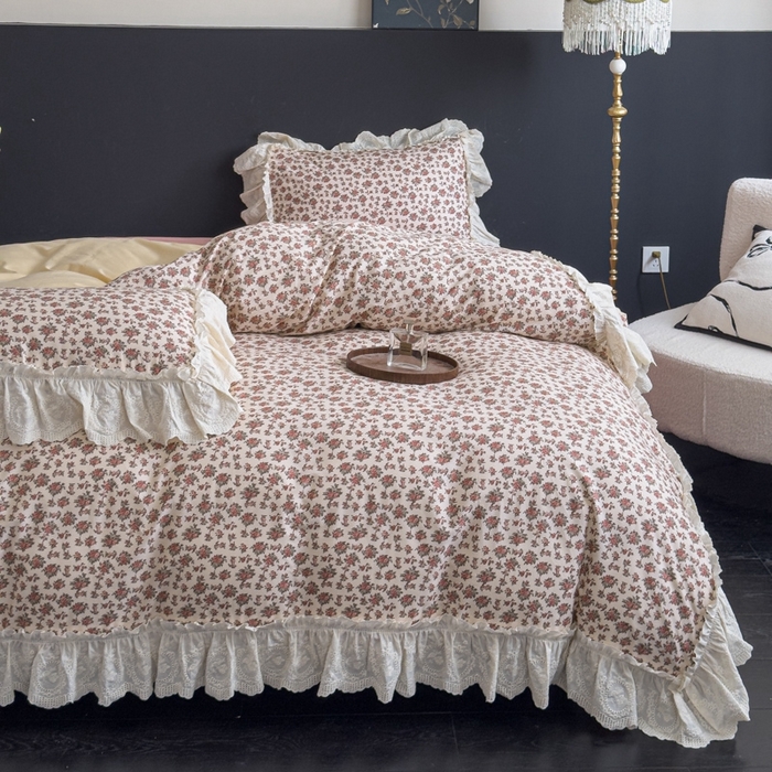 91家纺网 家纺一手货源 找家纺 狂想家 2025新款全棉纯棉法式复古风四件套 秋日风铃