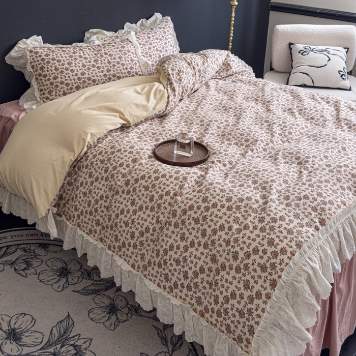 91家纺网 家纺一手货源 找家纺 狂想家 2025新款全棉纯棉法式复古风四件套 秋日风铃