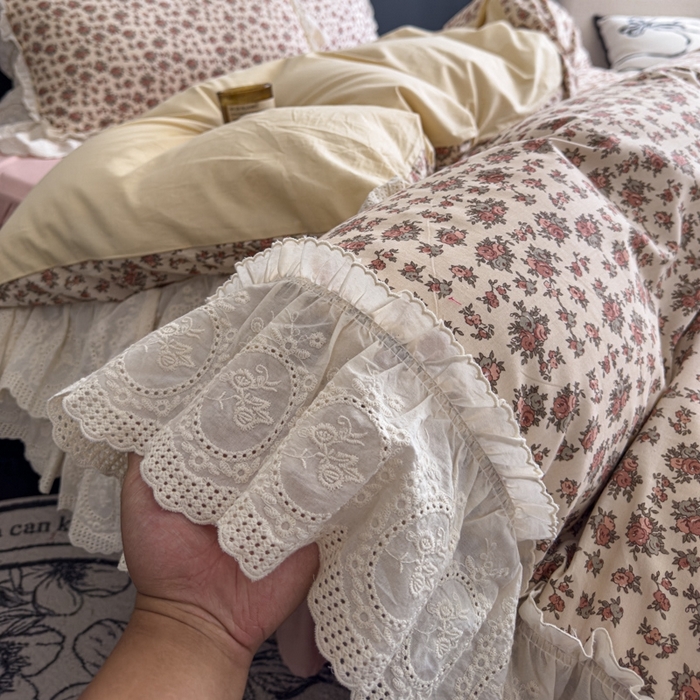 91家纺网 家纺一手货源 找家纺 狂想家 2025新款全棉纯棉法式复古风四件套 秋日风铃