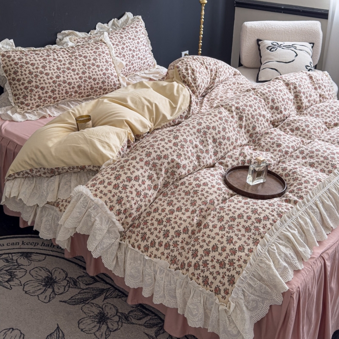 91家纺网 家纺一手货源 找家纺 狂想家 2025新款全棉纯棉法式复古风四件套 秋日风铃