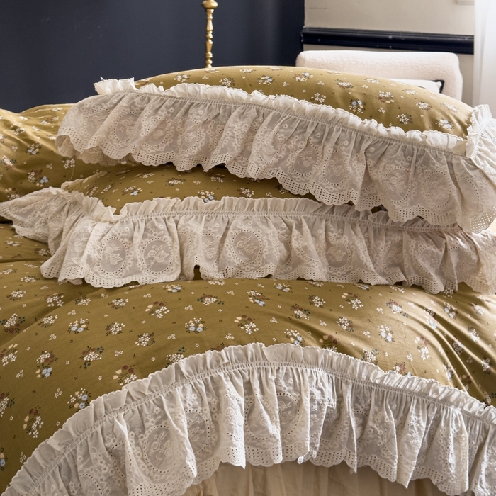 91家纺网 家纺一手货源 找家纺 狂想家 2025新款全棉纯棉法式复古风四件套 田园花语