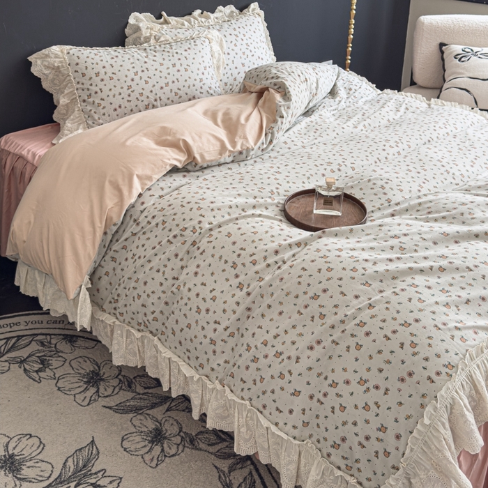 91家纺网 家纺一手货源 找家纺 狂想家 2025新款全棉纯棉法式复古风四件套 芋泥波波