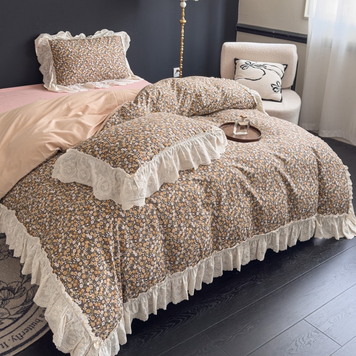 91家纺网 家纺一手货源 找家纺 狂想家 2025新款全棉纯棉法式复古风四件套 遇见花海