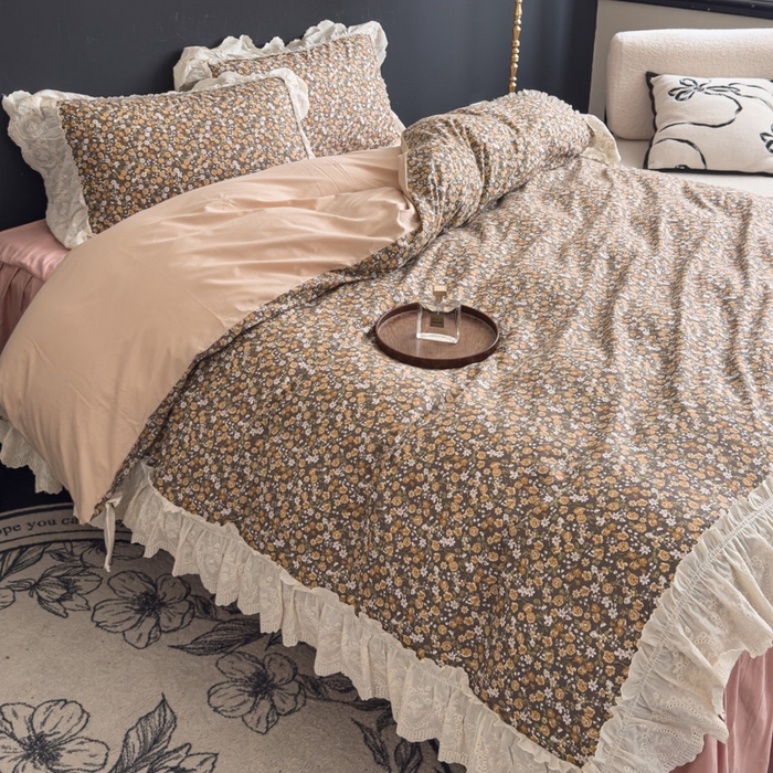 91家纺网 家纺一手货源 找家纺 狂想家 2025新款全棉纯棉法式复古风四件套 遇见花海