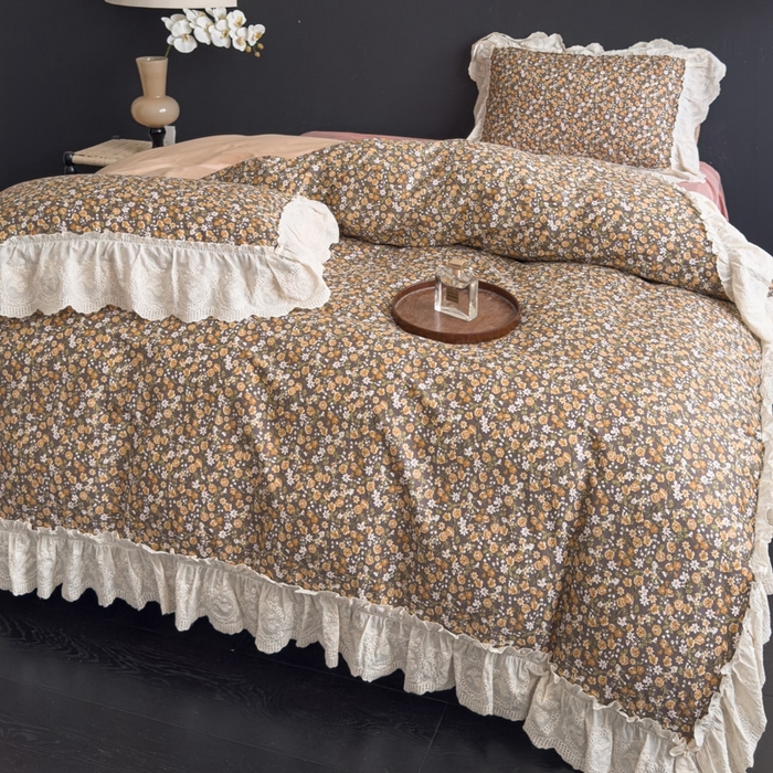 91家纺网 家纺一手货源 找家纺 狂想家 2025新款全棉纯棉法式复古风四件套 遇见花海