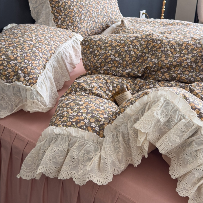 91家纺网 家纺一手货源 找家纺 狂想家 2025新款全棉纯棉法式复古风四件套 遇见花海