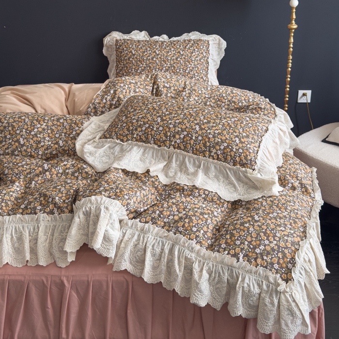 91家纺网 家纺一手货源 找家纺 狂想家 2025新款全棉纯棉法式复古风四件套 遇见花海