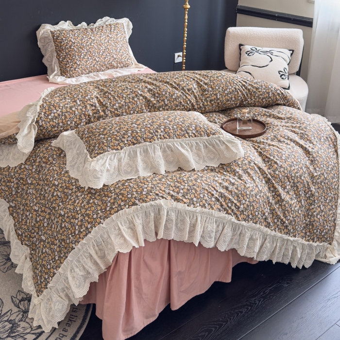 91家纺网 家纺一手货源 找家纺 狂想家 2025新款全棉纯棉法式复古风四件套 遇见花海