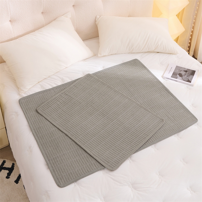 91家纺网 家纺一手货源 找家纺 拾小柒 2025新款全棉色织水洗棉防水隔脏姨妈垫护理垫 青灰色