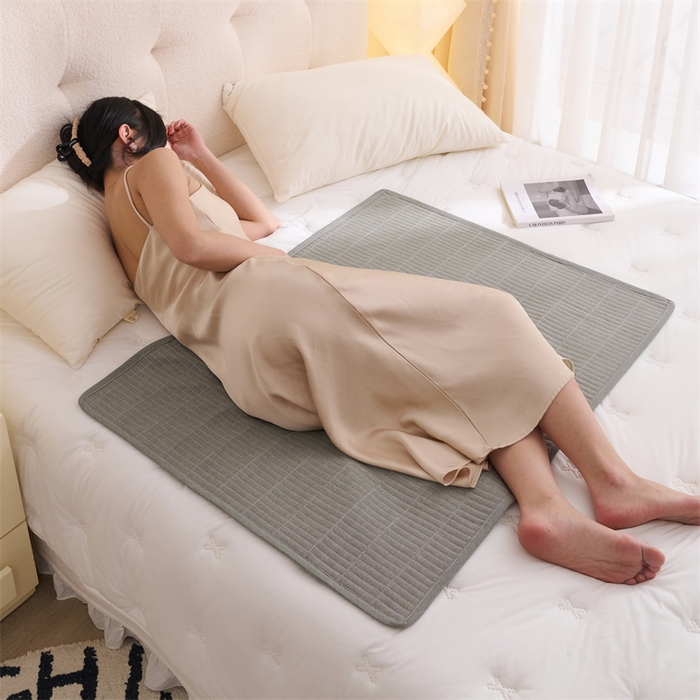 91家纺网 家纺一手货源 找家纺 拾小柒 2025新款全棉色织水洗棉防水隔脏姨妈垫护理垫 青灰色