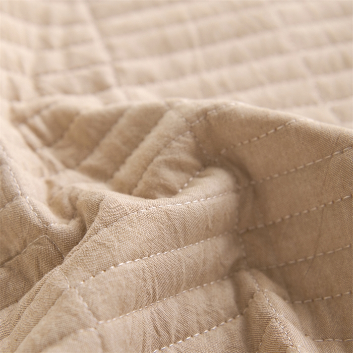 91家纺网 家纺一手货源 找家纺 拾小柒 2025新款全棉色织水洗棉防水隔脏姨妈垫护理垫 卡其色