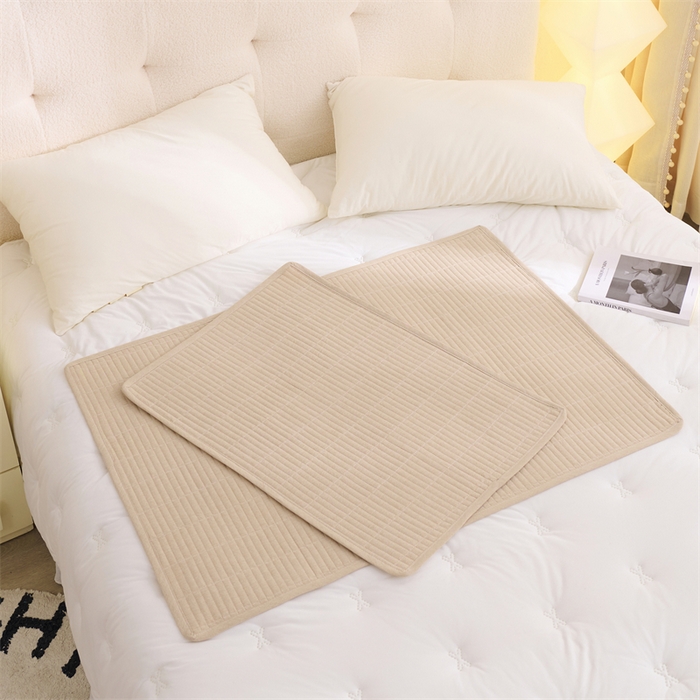 91家纺网 家纺一手货源 找家纺 拾小柒 2025新款全棉色织水洗棉防水隔脏姨妈垫护理垫 卡其色