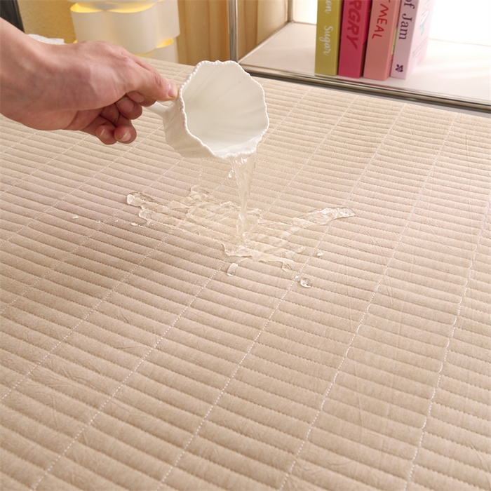 91家纺网 家纺一手货源 找家纺 拾小柒 2025新款全棉色织水洗棉防水隔脏姨妈垫护理垫 卡其色