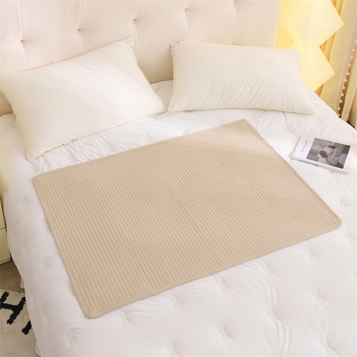 91家纺网 家纺一手货源 找家纺 拾小柒 2025新款全棉色织水洗棉防水隔脏姨妈垫护理垫 卡其色