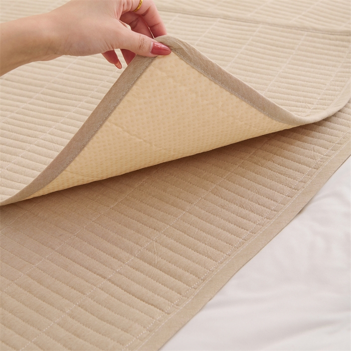 91家纺网 家纺一手货源 找家纺 拾小柒 2025新款全棉色织水洗棉防水隔脏姨妈垫护理垫 卡其色