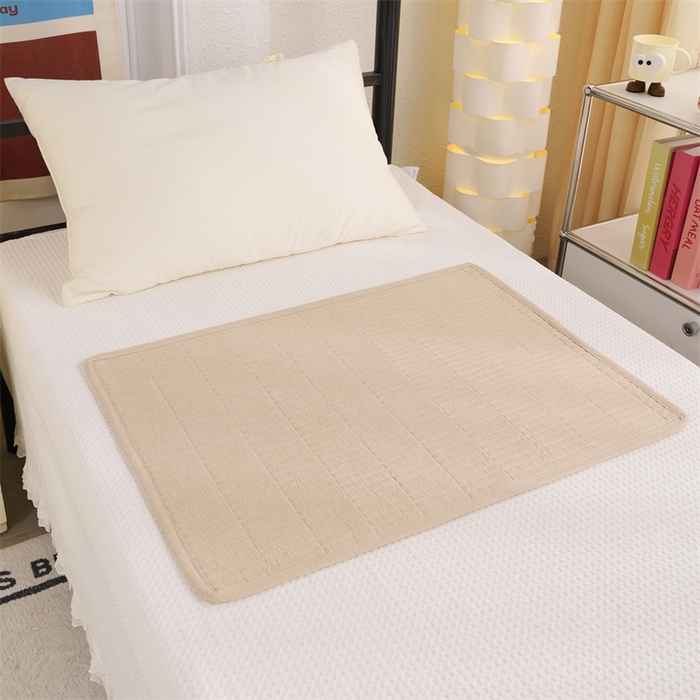 91家纺网 家纺一手货源 找家纺 拾小柒 2025新款全棉色织水洗棉防水隔脏姨妈垫护理垫 卡其色