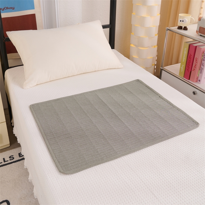 91家纺网 家纺一手货源 找家纺 拾小柒 2025新款全棉色织水洗棉防水隔脏姨妈垫护理垫 青灰色