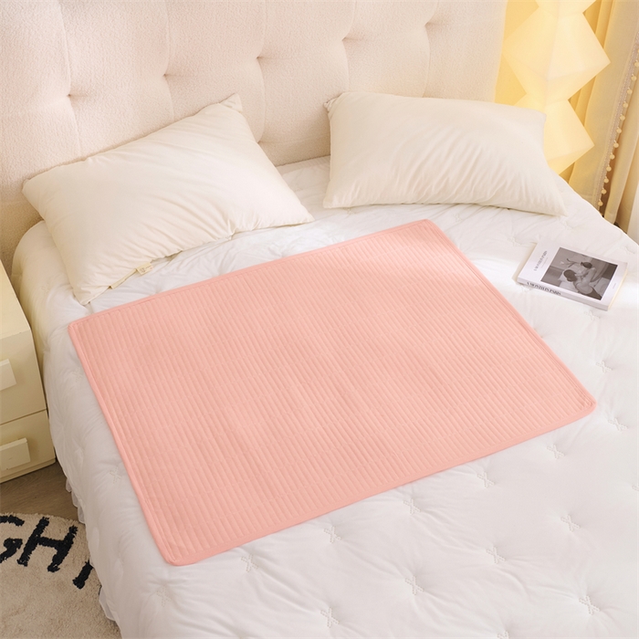 91家纺网 家纺一手货源 找家纺 拾小柒 2025新款全棉色织水洗棉防水隔脏姨妈垫护理垫 粉玉色