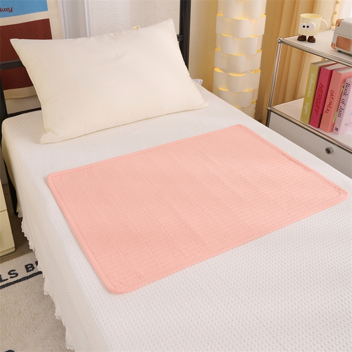 91家纺网 家纺一手货源 找家纺 拾小柒 2025新款全棉色织水洗棉防水隔脏姨妈垫护理垫 粉玉色