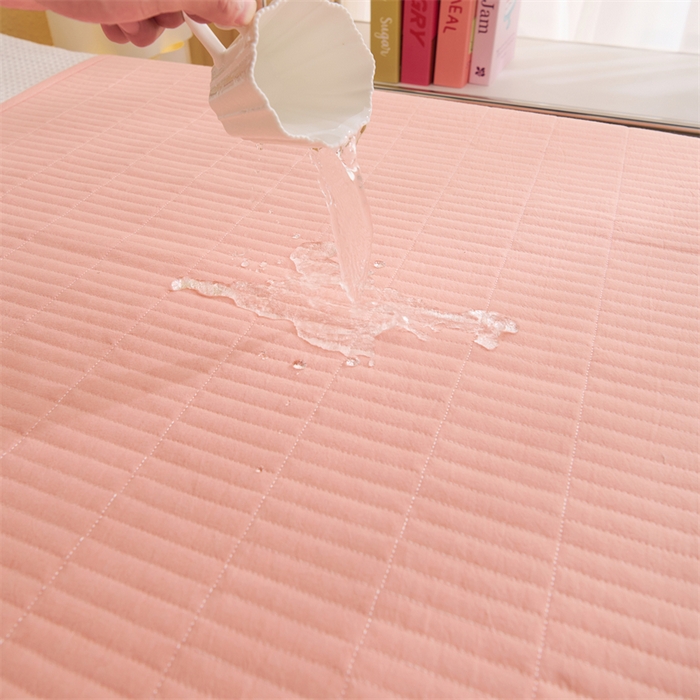 91家纺网 家纺一手货源 找家纺 拾小柒 2025新款全棉色织水洗棉防水隔脏姨妈垫护理垫 粉玉色