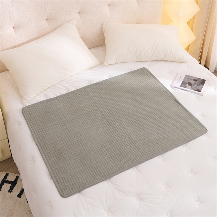 91家纺网 家纺一手货源 找家纺 拾小柒 2025新款全棉色织水洗棉防水隔脏姨妈垫护理垫 青灰色