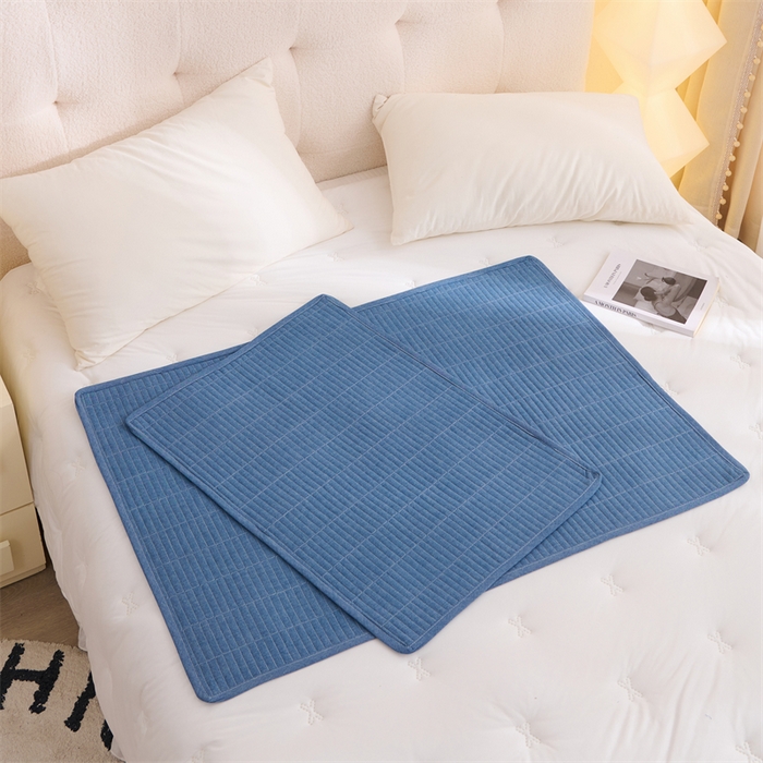 91家纺网 家纺一手货源 找家纺 拾小柒 2025新款全棉色织水洗棉防水隔脏姨妈垫护理垫 牛仔蓝