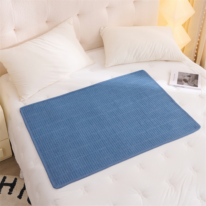 91家纺网 家纺一手货源 找家纺 拾小柒 2025新款全棉色织水洗棉防水隔脏姨妈垫护理垫 牛仔蓝