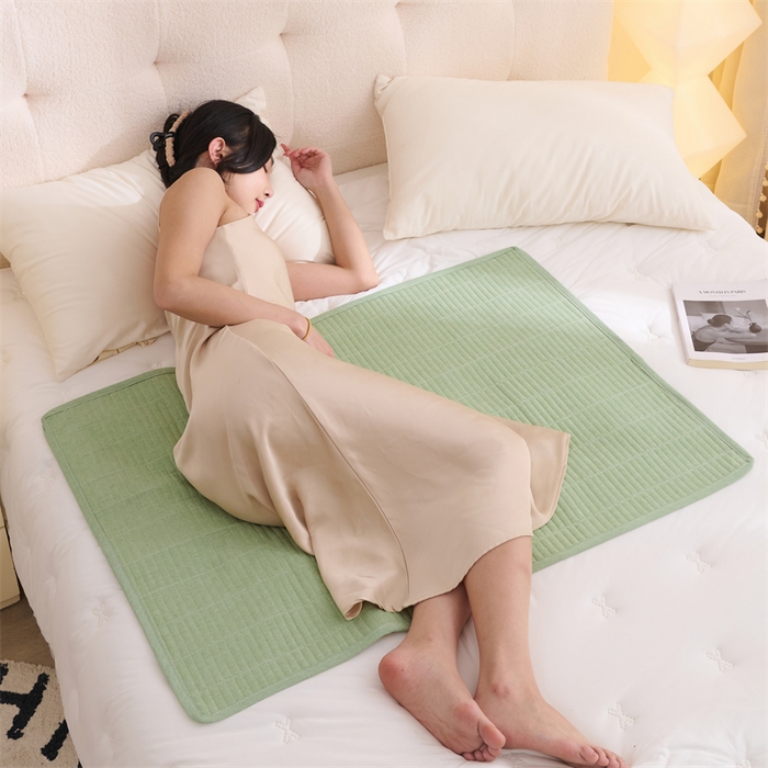 91家纺网 家纺一手货源 找家纺 拾小柒 2025新款全棉色织水洗棉防水隔脏姨妈垫护理垫 浅绿色