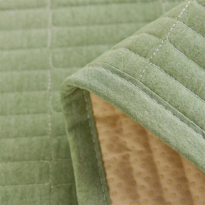 91家纺网 家纺一手货源 找家纺 拾小柒 2025新款全棉色织水洗棉防水隔脏姨妈垫护理垫 浅绿色