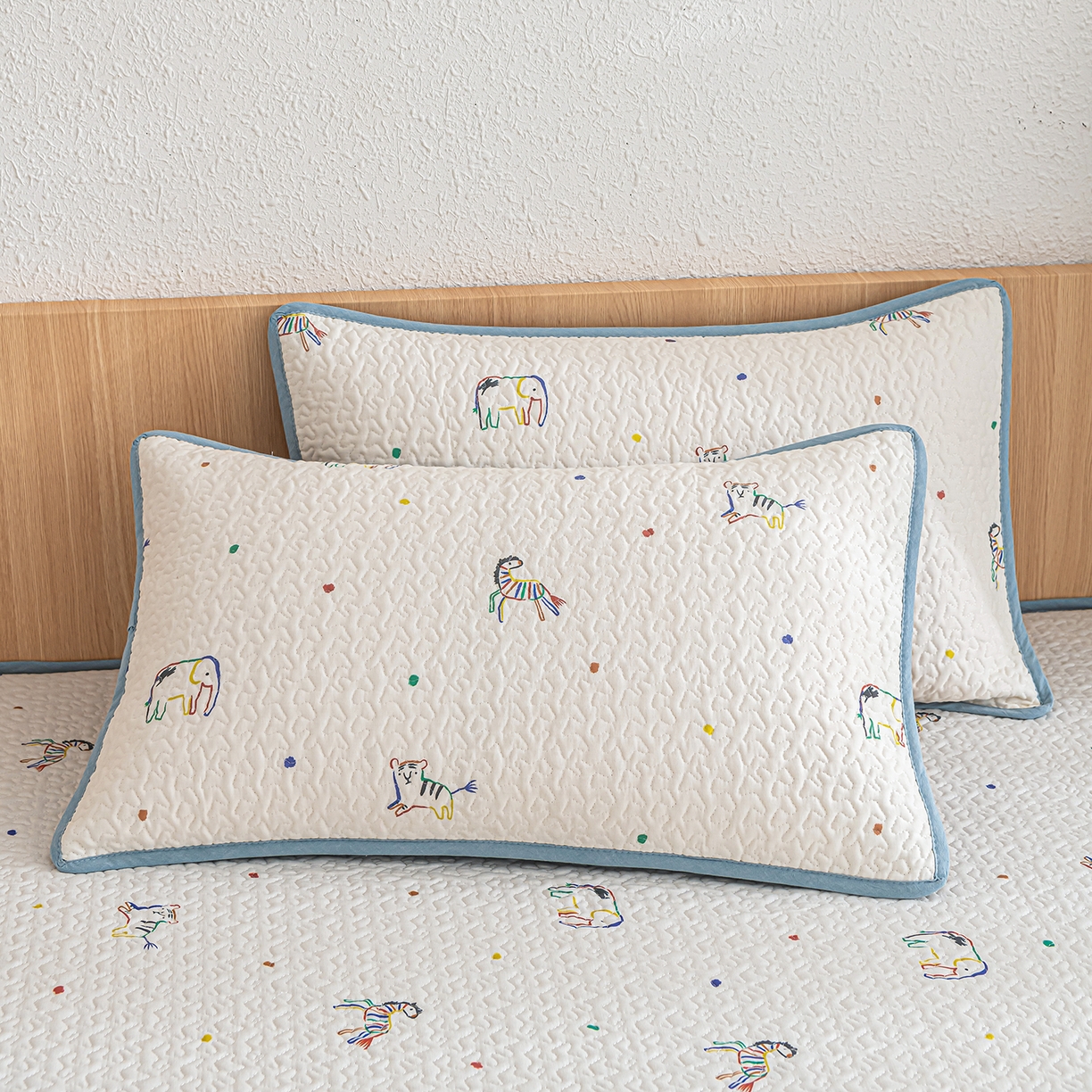 91家纺网 家纺一手货源 找家纺 拾小柒 2025年新款全棉双层纱床护垫纯棉防滑床盖床褥子软床垫 七彩童年