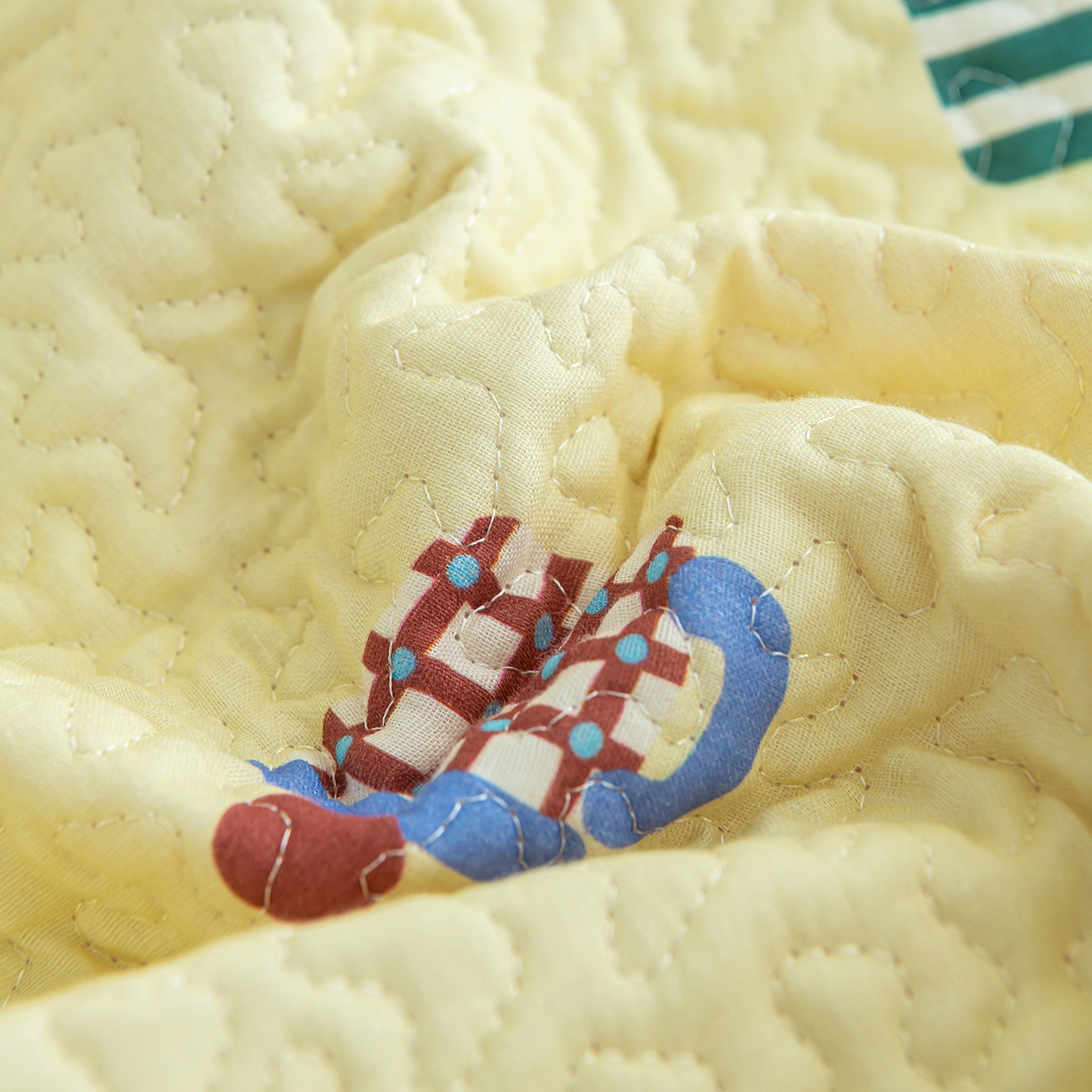 91家纺网 家纺一手货源 找家纺 拾小柒 2025年新款全棉双层纱床护垫纯棉防滑床盖床褥子软床垫 彩色杯黄