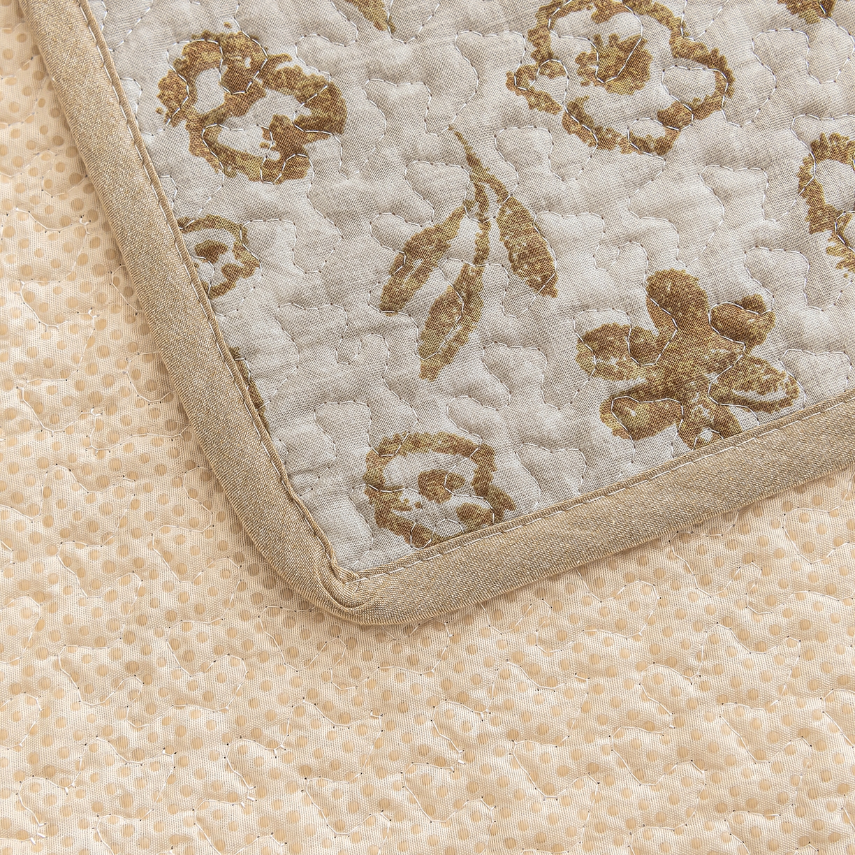 91家纺网 家纺一手货源 找家纺 拾小柒 2025年新款全棉双层纱床护垫纯棉防滑床盖床褥子软床垫 忘忧草咖