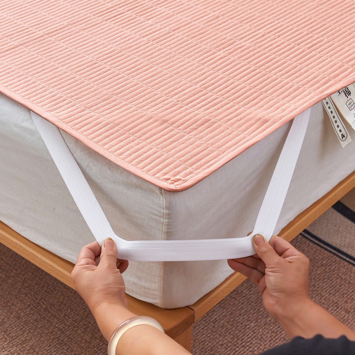 91家纺网 家纺一手货源 找家纺 （总）拾小柒 2025新款A类全棉水洗棉床盖防水隔尿床护垫防滑隔脏姨妈垫