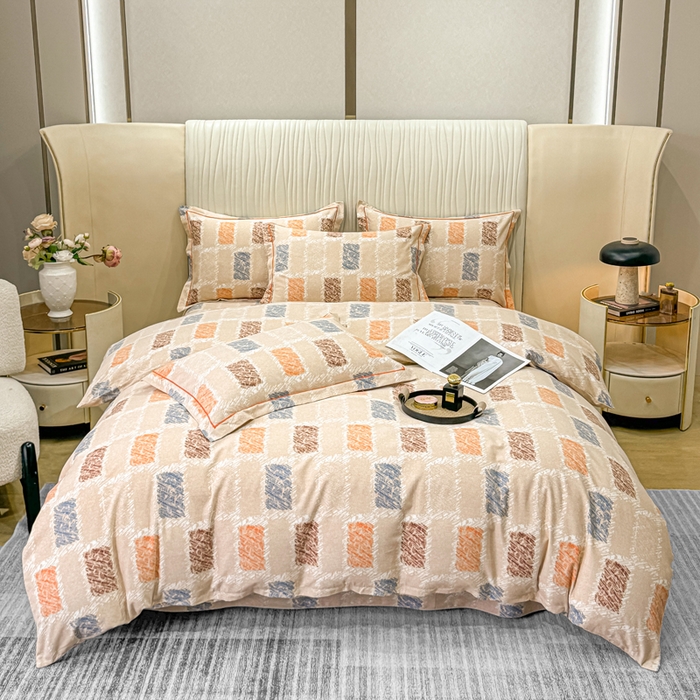 91家纺网 家纺一手货源 找家纺 木易家居 2026新款100%全棉纯棉加厚四件套（礼盒包装）（提供买家秀） 巴达木-咖