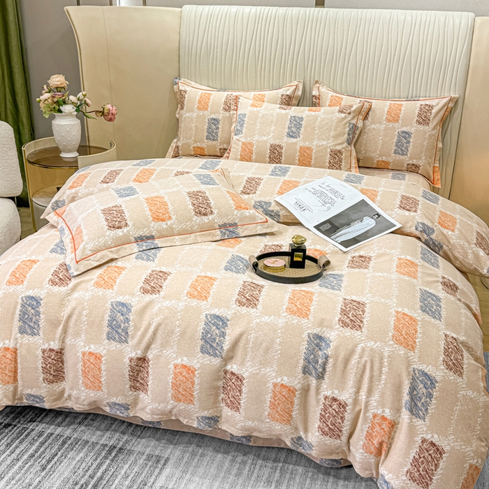 91家纺网 家纺一手货源 找家纺 木易家居 2026新款100%全棉纯棉加厚四件套（礼盒包装）（提供买家秀） 巴达木-咖