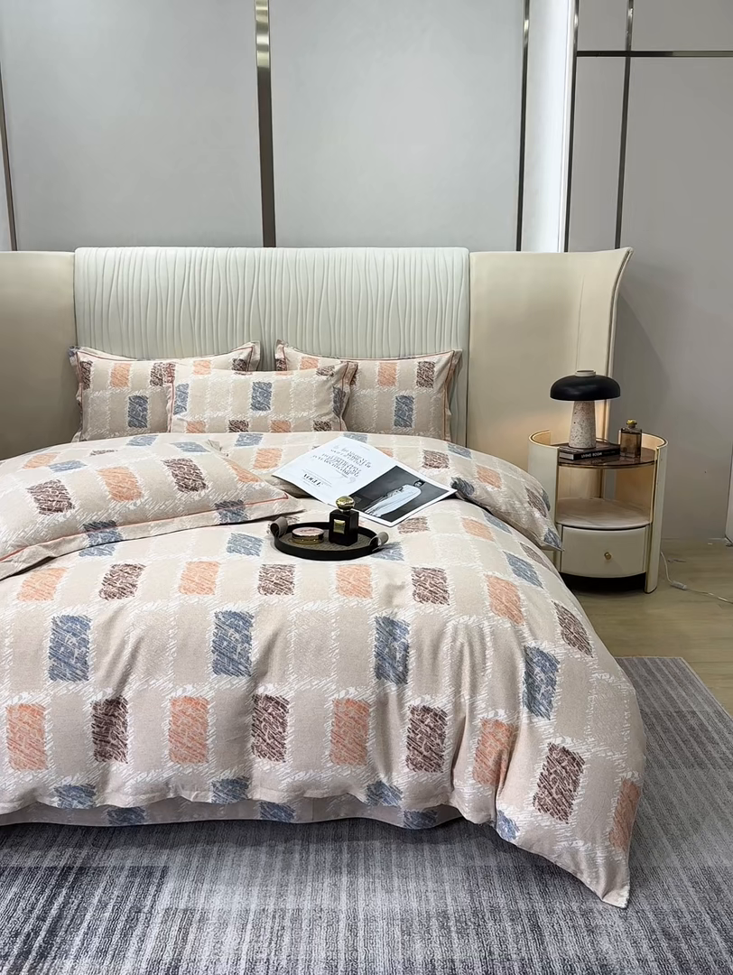 91家纺网 家纺一手货源 找家纺 木易家居 2026新款100%全棉纯棉加厚四件套（礼盒包装）（提供买家秀） 巴达木-咖