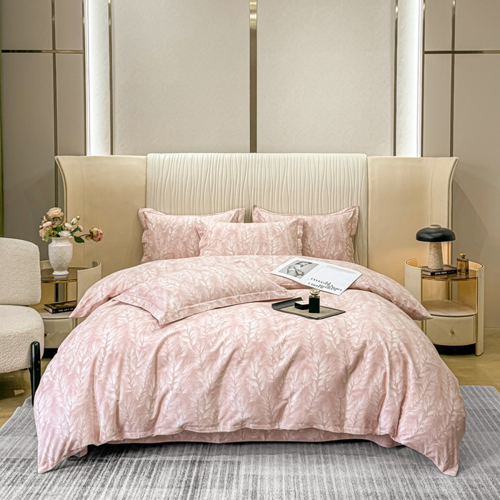 91家纺网 家纺一手货源 找家纺 木易家居 2026新款100%全棉纯棉加厚四件套（礼盒包装）（提供买家秀） 丰收季节-粉