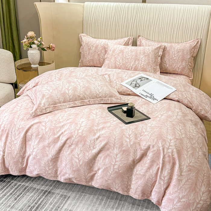 91家纺网 家纺一手货源 找家纺 木易家居 2026新款100%全棉纯棉加厚四件套（礼盒包装）（提供买家秀） 丰收季节-粉