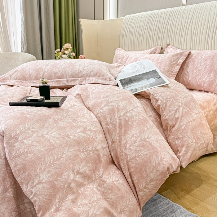 91家纺网 家纺一手货源 找家纺 木易家居 2026新款100%全棉纯棉加厚四件套（礼盒包装）（提供买家秀） 丰收季节-粉
