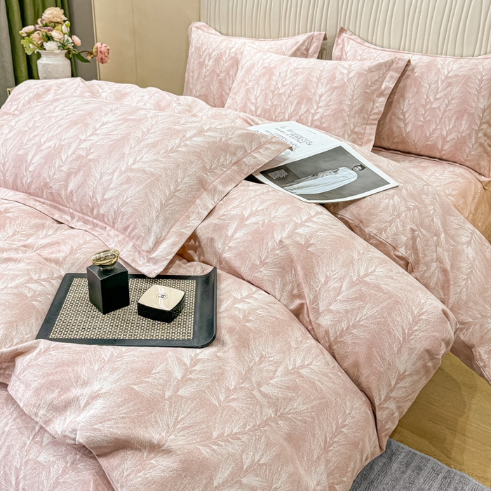 91家纺网 家纺一手货源 找家纺 木易家居 2026新款100%全棉纯棉加厚四件套（礼盒包装）（提供买家秀） 丰收季节-粉