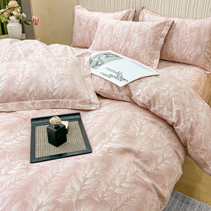 91家纺网 家纺一手货源 找家纺 木易家居 2026新款100%全棉纯棉加厚四件套（礼盒包装）（提供买家秀） 丰收季节-粉