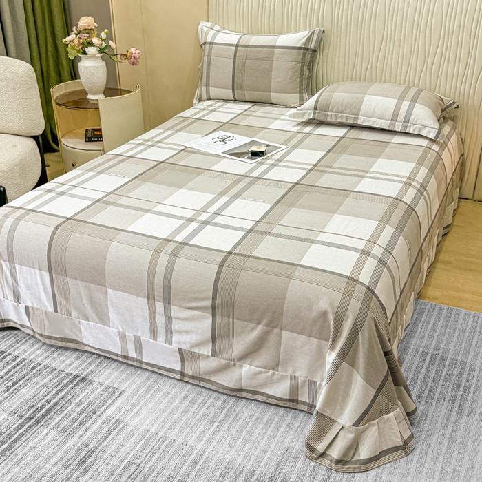 91家纺网 家纺一手货源 找家纺 木易家居 2026新款100%全棉纯棉加厚四件套（礼盒包装）（提供买家秀） 皇家风情-咖