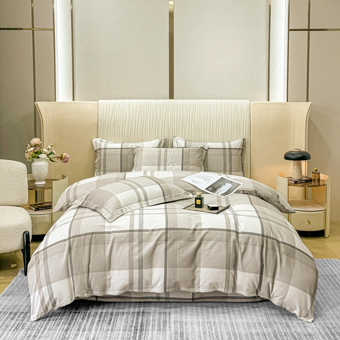 91家纺网 家纺一手货源 找家纺 木易家居 2026新款100%全棉纯棉加厚四件套（礼盒包装）（提供买家秀） 皇家风情-咖,皇家风情-咖