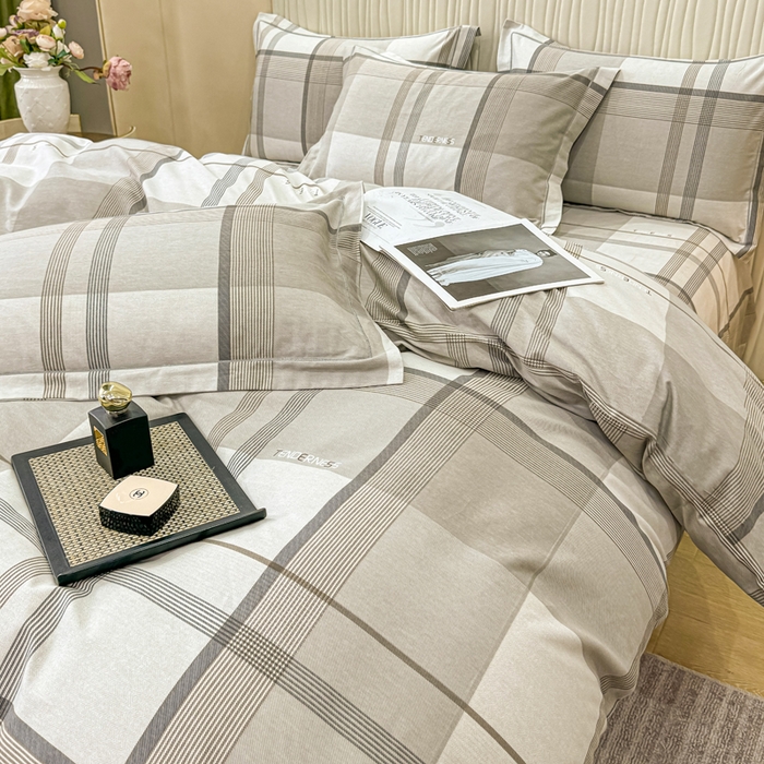 91家纺网 家纺一手货源 找家纺 木易家居 2026新款100%全棉纯棉加厚四件套（礼盒包装）（提供买家秀） 皇家风情-咖