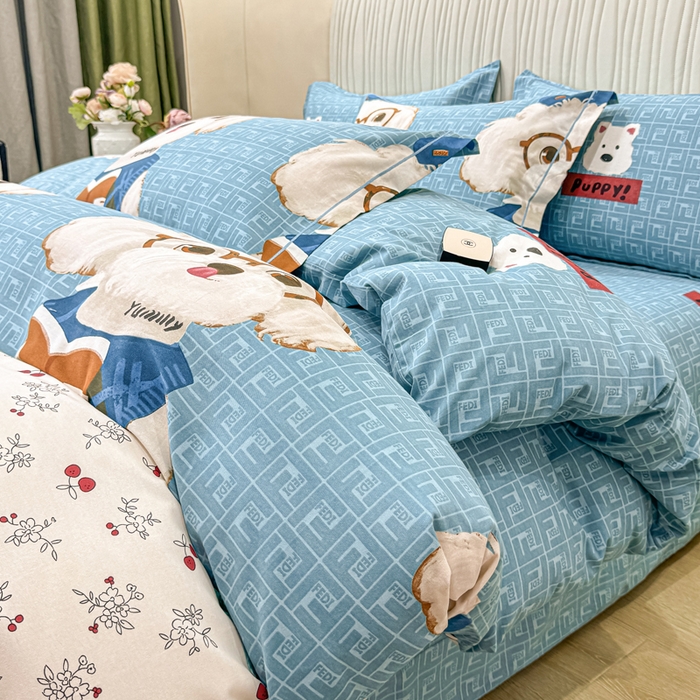 91家纺网 家纺一手货源 找家纺 木易家居 2026新款100%全棉纯棉加厚四件套（礼盒包装）（提供买家秀） 凯宝-蓝