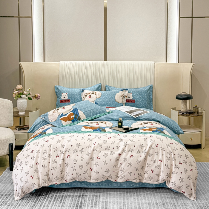 91家纺网 家纺一手货源 找家纺 木易家居 2026新款100%全棉纯棉加厚四件套（礼盒包装）（提供买家秀） 凯宝-蓝