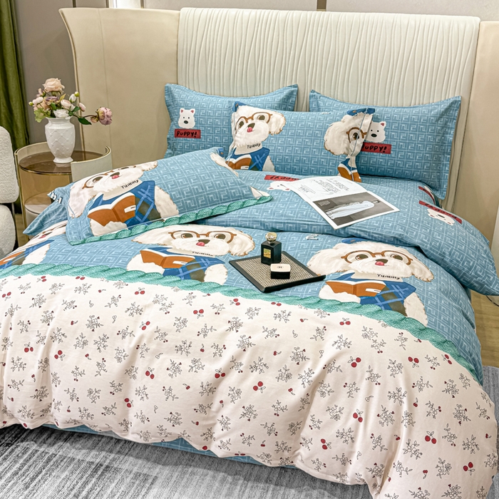 91家纺网 家纺一手货源 找家纺 木易家居 2026新款100%全棉纯棉加厚四件套（礼盒包装）（提供买家秀） 凯宝-蓝